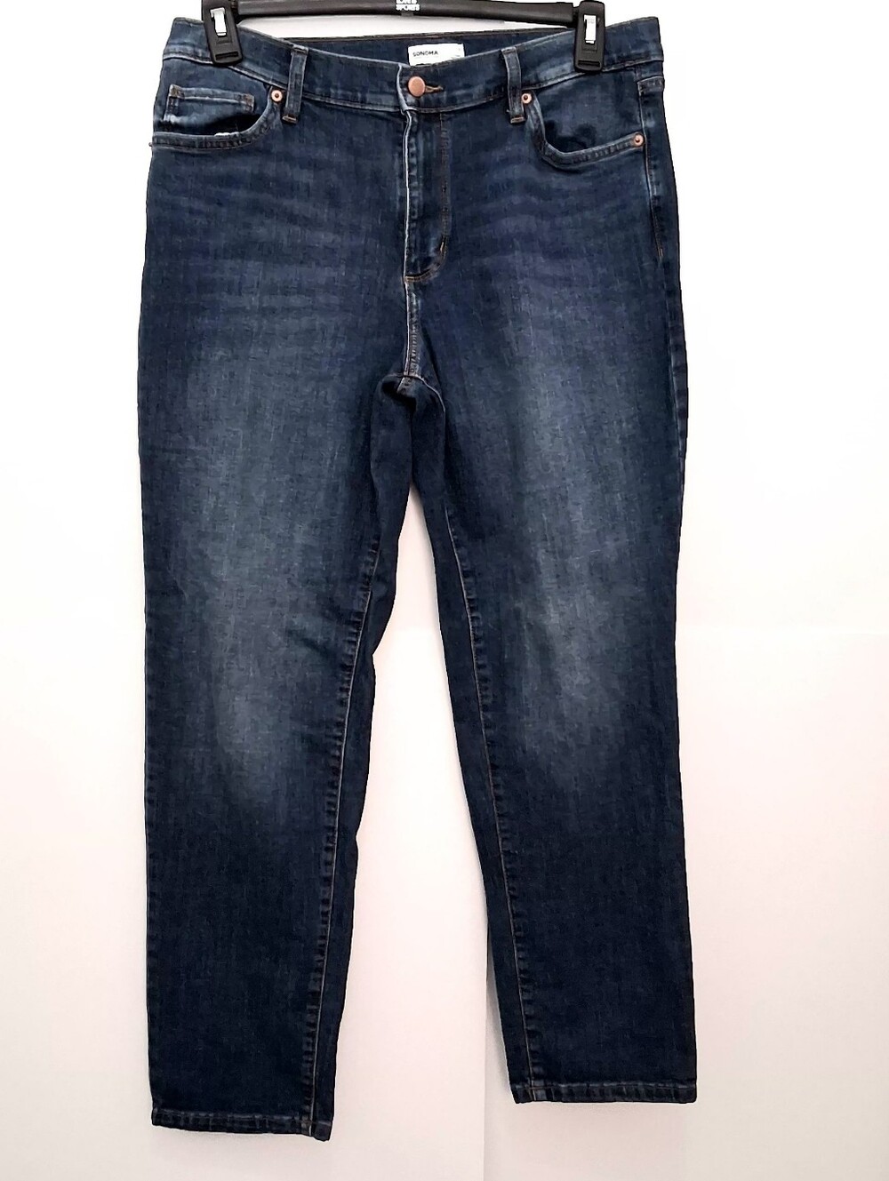 SONOMA Women's Straight Leg Jeans Deep Blue SIZE 14 NWOT